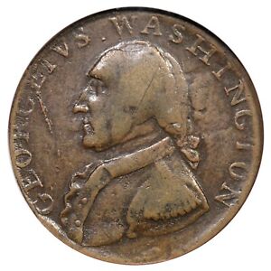 1795 NGC XF 45 Plain Edge North Wales Washington Colonial Copper Coin 1/2p
