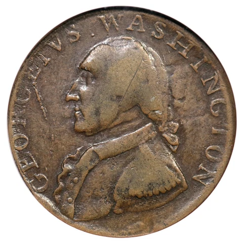 1795 NGC XF 45 Plain Edge North Wales Washington Colonial Copper Coin 1/2p Cover