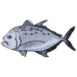 Giant Trevally Applique Patch - Kingfish Ulua Ronin Jack Embroidered Fish Badge - Afbeelding 1 van 2