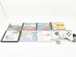 Lot 8 Sony PS1 PlayStation Analog Controller neGcon White w/7 Race Games Japan - Picture 1 of 23
