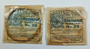 (2) Antique Russian Gut 28 Violin E Strings Celebrated John Stratton Dave Braham - Picture 1 of 3