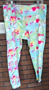 NWOT Pro Player Multicolor Watercolor Leggings XL Moisture Wicking 27.5" inseam - Picture 1 of 6