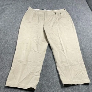 Men's Beige Andrew Cotton Pleated Front Chino Dress Pant Size 40x29 - Picture 1 of 19