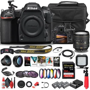 Nikon D500 DSLR Camera Body Only 1559 W/ Nikon 16-80mm Lens - Advanced Bundle - Picture 1 of 9
