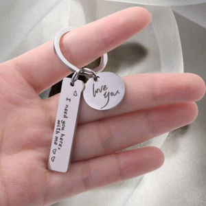 Llavero negro de acero inoxidable regalos para esposo esposa papá novio novia - Imagen 1 de 13