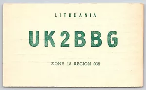 Qsl Radio Ham Card UK2BBG Lithuania 1973 - Picture 1 of 2