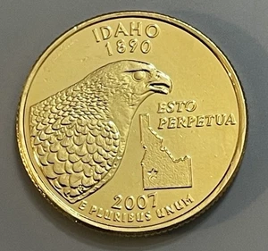 GOLD PLATED 2007-D IDAHO U.S. STATE QUARTER - Picture 1 of 2