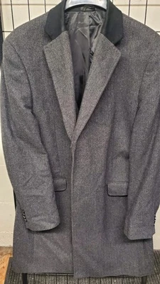 Stafford Men's 46R Gray Wool Blend Classic Fit Top Coat Overcoat Jacket MINT - Image 1 of 4