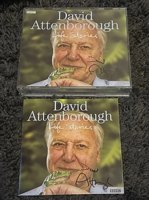 David Attenborough Signed Twice Autographed Life Stories CD Audiobook Album - Image 1 of 4