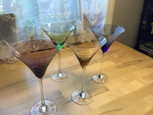 Lenox Tuscany Seasons Swirl Etched Martini Glasses Set of 4  - Picture 1 of 8