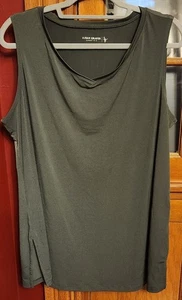 Susan Graver Modern Essentials Knit Tunic Tank Top - Size 1X Forest Green Shirt - Picture 1 of 2