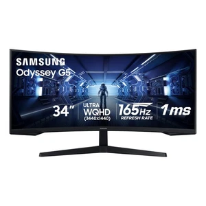 SAMSUNG 34" Odyssey G5 monitor da gioco curvo ultrawide 165Hz 1ms WQHD - Foto 1 di 12
