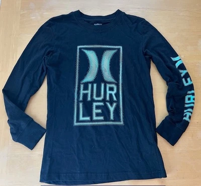 Boys Hurley Long Sleeve Black Shirt, Size Medium (10/12) - Image 1 of 4