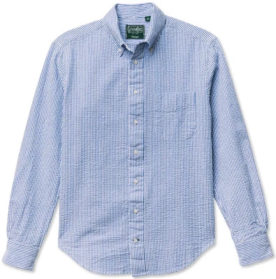 Gitman Vintage $265 NWT Blue Striped Seersucker Button Down Oxford Shirt XL - Image 1 of 4