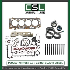 PEUGEOT DW10 DW12 2.0 2.2 DIESEL KOPFSATZ SCHRAUBENSATZ KOPFDICHTUNG + ZAHNRIEMENSATZ - Bild 1 von 8