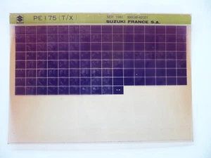 MICROFICHE MOTO SUZUKI PE 175 ENDURO  T/X  a 2 amortisseurs - Imagen 1 de 1