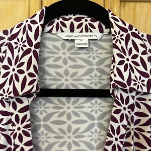 DVF Women Diane Von Furstenberg Julian Wrap Moroccan Dress Size 12 Purple SP GDD - Picture 1 of 12