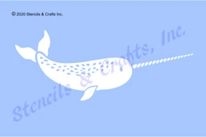 PLANTILLA NARWHAL PEZ NÁUTICA PLAYA OCÉANO MARINO ARTESANÍA COSTERA PINTURA - Imagen 1 de 1