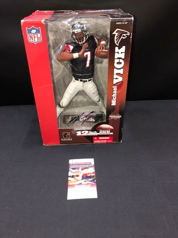 MICHAEL VICK ATLANTA FALCONS SIGNED 12 INCH NFL ACTION FIGURE JSA COA WPP633707 Cover