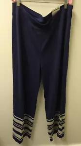 NEW Zenergy Chicos Size 2 / L/XL Filomena Pants Womens Navy Blue Elastic Waist - Picture 1 of 7