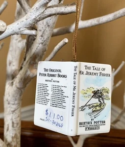 VTG 1990 Schmid THE TALE OF MR JEREMY FISHER STORYBOOK Ornament: Beatrix Potter - Picture 1 of 8