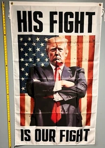 DONALD TRUMP FLAG FREE USA SHIP 54 Fight God Gun Republican America USA Sign 3x5 - Picture 1 of 1