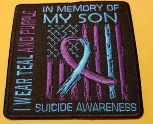 Embroidered Suicide Awareness SON Patch approx 3.5x3.5" - Picture 1 of 2