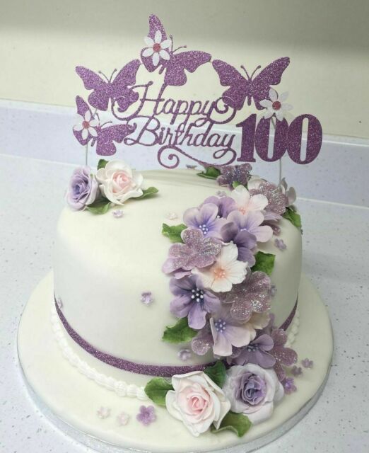 Topo Topper Decoração De Bolo Enfeite Borboletas Lilas