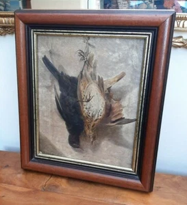 Viktorianisch Öl auf Leinwand Klammer von Amsel & Drossel signiert R.Hudson gerahmt - Bild 1 von 8