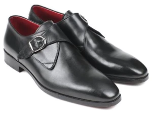 Paul Parkman schwarze Leder einzelne Monkstraps (ID#011BLK54) - Bild 1 von 6