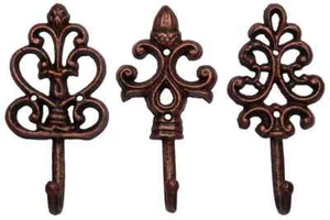 Comfify Shabby Cast Iron Wall Hooks - Set of 3. NEW - Picture 1 of 11