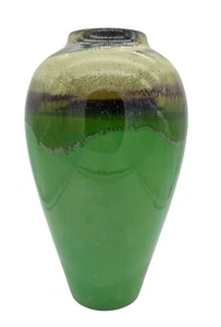 ALVINO BAGNI GREEN VASE DRIP GLAZED FOR BITOSSI MADE ITALY NO FLAWS 10"H X 5" W - Picture 1 of 5