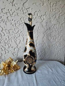 Decanter vintage Jim Beam nero oro stile Hollywood Regency - Foto 1 di 7