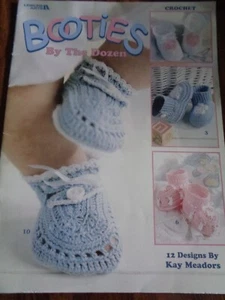 LEISURE ARTS CROCET BOOTIES BY THE DOZEN 12 DESIGNS - Picture 1 of 3