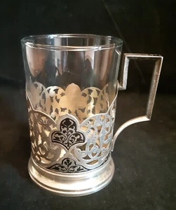 Teeglashalter  UdSSR-Russland mit einem Glas Silber 875 - Bild 1 von 6