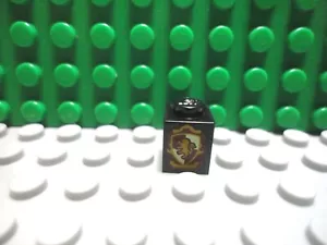 Lego 1 Black 1x1 brick block printed Harry Potter Gryffindor Crest NEW - Picture 1 of 1