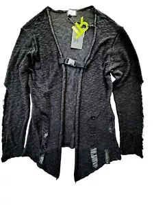 Maglione cardigan uomo Ron Tomson nero invecchiato L 100% cotone con chiusura fibbia - Foto 1 di 7