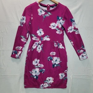 Joules Knee Length Sheath Dress Women Size 8 Pink Cotton Floral Pockets - Picture 1 of 10