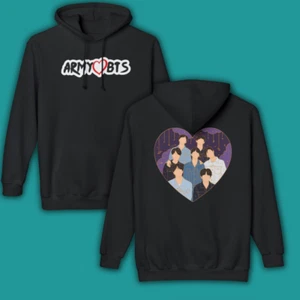 BTS ARMY Heart Hoodie Unisex Kpop Sweatshirt Fan Merch - Picture 1 of 11