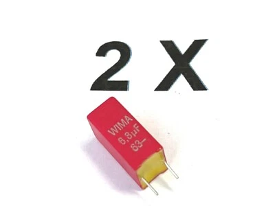 6,8uF 63V, 40V~, 6,8μF, 5%,RM5, MKS2,WIMA,MKS2C046801N00JSSD, 7,2x11x16, 2 pezzi