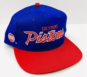 Vintage Detroit Pistons Script Snapback Hat Cap Sports Specialties Twill NEW - Picture 1 of 12