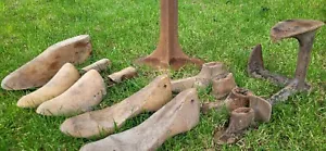 alte Schusterleisten aus Metall und Holz Modelle Schusterwerkzeug Antik - Bild 1 von 9