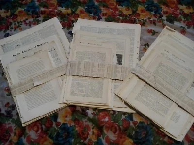 Antique vintage paper pages from 100 yr old Victorian era books craft journal - image 1 of 4