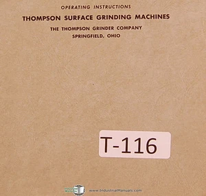 Thompson Type C, Truform Surface Grinder Operations and Maintenance Manual 1950 - Picture 1 of 4