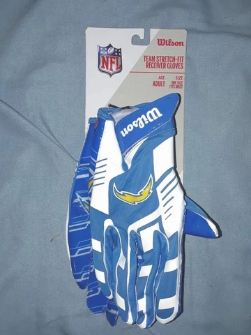 Los Angeles Chargers NFL Stretch Fit Receiver Football Gloves Adult  New Cover