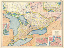 ONTARIO. Niagara Falls Toronto Ottawa plans.Railroads.Steamship routes 1920 map