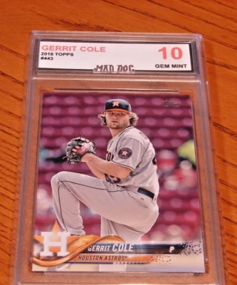 GERRIT COLE****2018 TOPPS--PIRATES--YANKEES--#443--GEM Mint 10**Mad Dog - Image 1 of 2