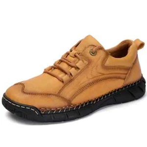 Handmade Men's Casual Shoes Comfortable Walking Shoes Genuine Leather Loafers - Picture 1 of 21