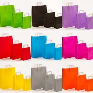 Papiertragetaschen Flachhenkel bunt Papiertüten farbig Papiertaschen Tüten
