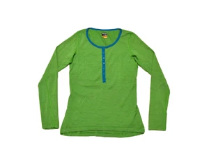 Camisa Icebreaker para mujer Oasis LS Henley a rayas de lana merino talla S - Imagen 1 de 5